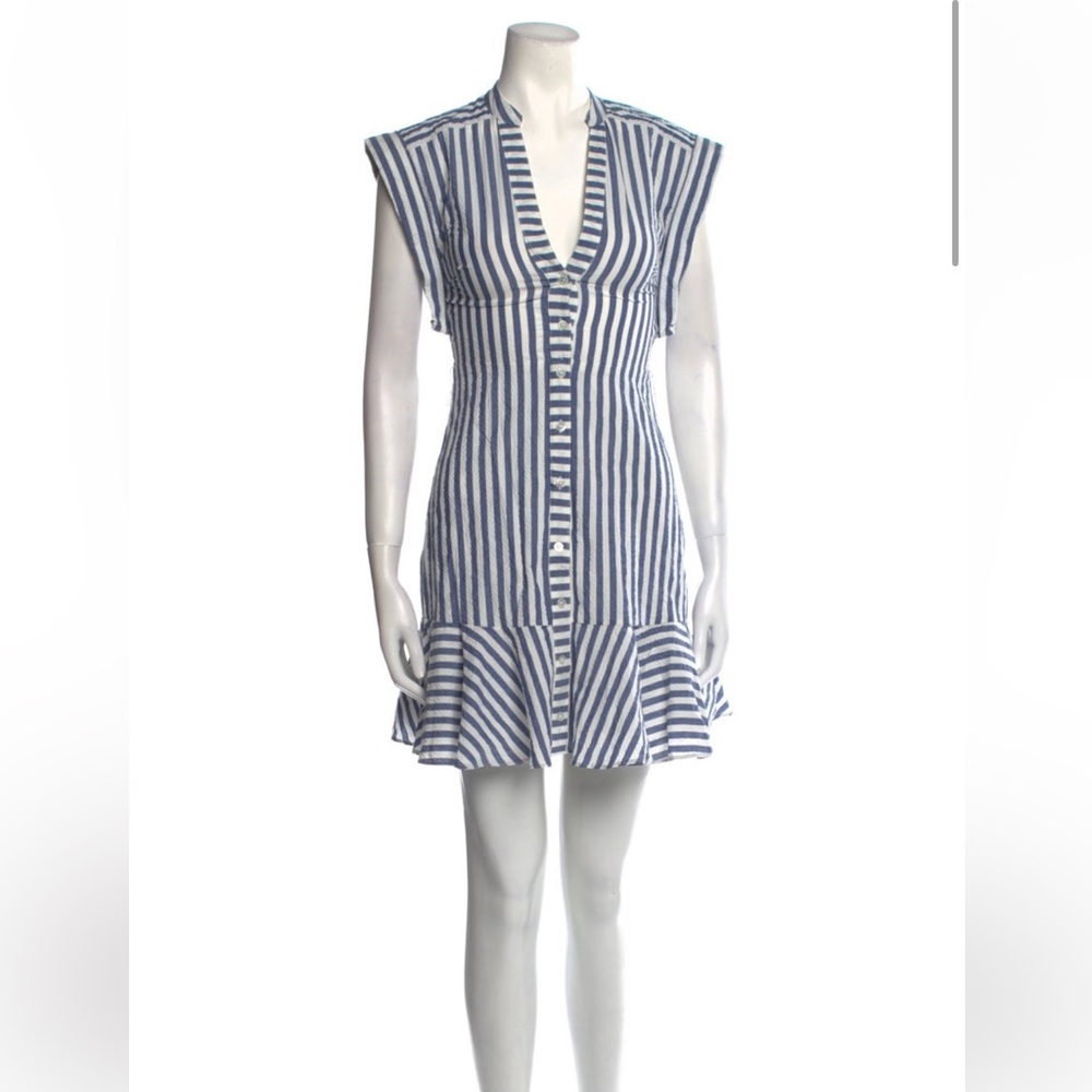 Veronica Beard Blue and White Striped Mini Dress